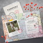 Beige Passport Destination Map Wedding Invitation<br><div class="desc">Beige Passport Destination Map Wedding Invitation. Matching items available.</div>
