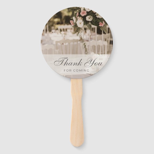 Beige Pastel Elegant Thank You Souvenir Hand Fan (Front)