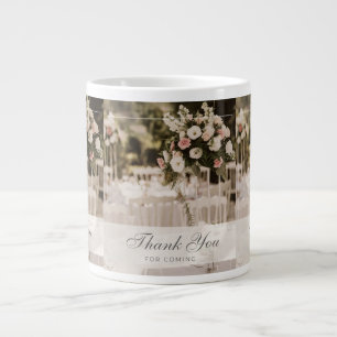 Beige Pastel Elegant Thank You Souvenir Large Coffee Mug