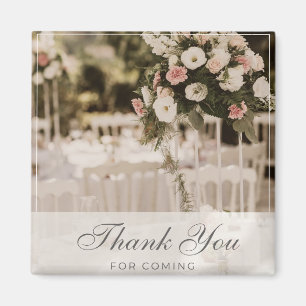 Beige Pastel Elegant Thank You Souvenir Magnet
