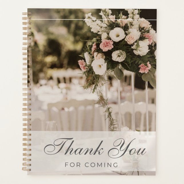 Beige Pastel Elegant Thank You Souvenir Planner (Front)