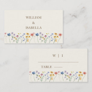Beige Pastel Wildflower  Place Card