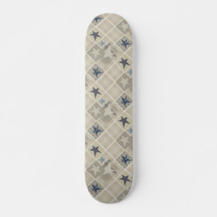 Beige patchwork  skateboard