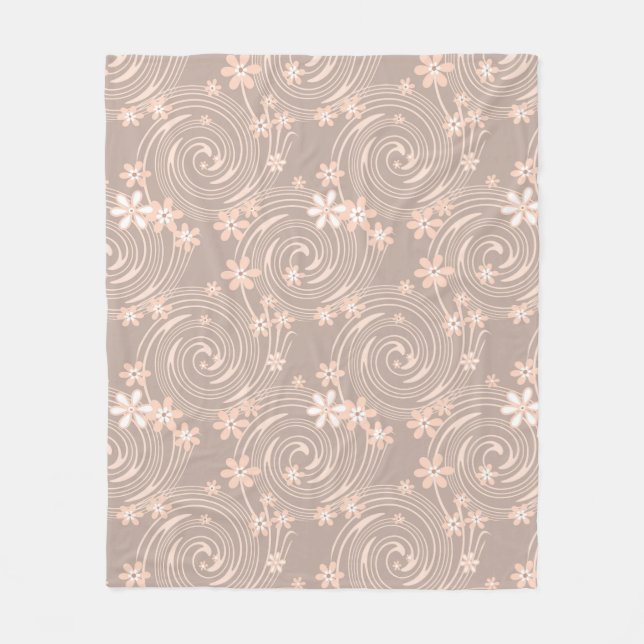 Beige pattern fleece blanket (Front)
