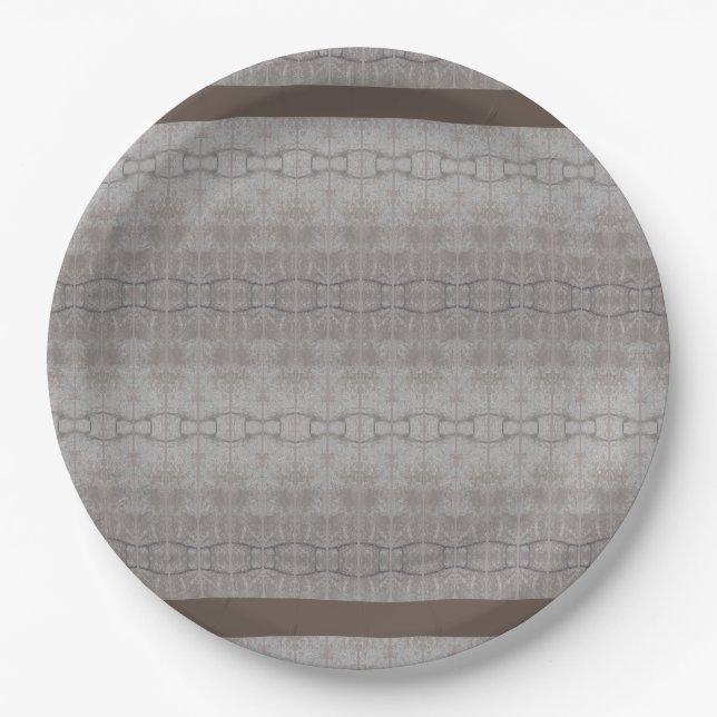 Beige Patterned  Paper Plate (Front)