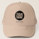 Beige | Personalised Logo and Text Baseball Trucker Hat<br><div class="desc">Create your very own corporate Beige Trucker Hat! Our sleek and contemporary template comes in a variety of colours, offering full customisation options to showcase your business logo, chosen photograph or image. Enhance personalisation by adding your name, company slogan or moniker, promotional Instagram handle, or any personalised text of your...</div>