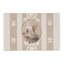 Beige Pet Photo romantic stylised floral damask