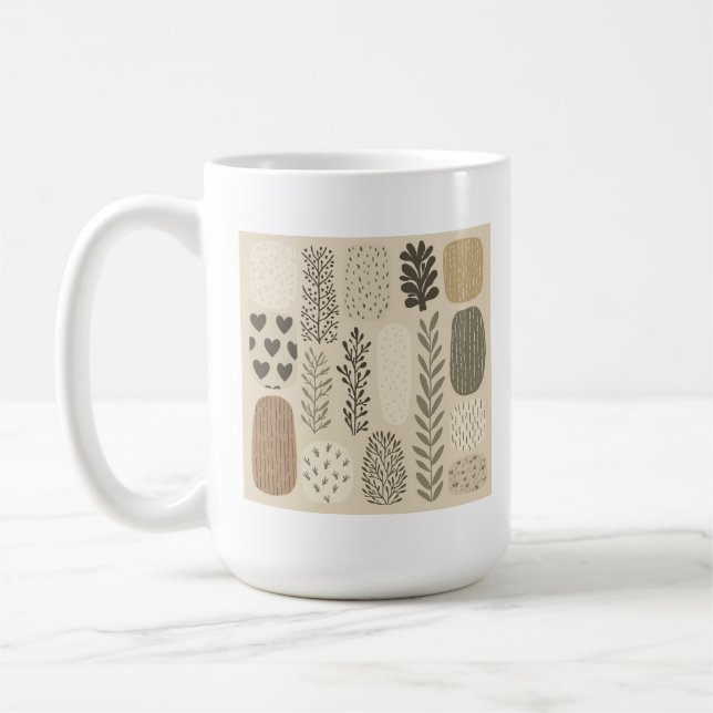  beige picture mug. coffee mug (Left)