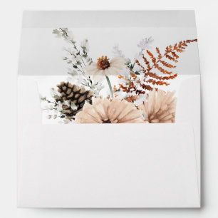 Beige & Pine Rustic Floral Envelope