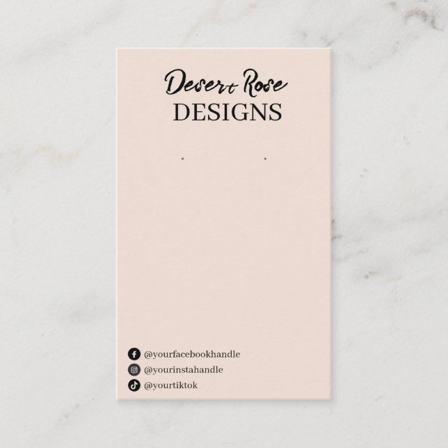Beige Pink Earring Display Cards (Front)