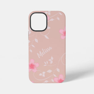 Beige Pink Floral iPhone 12 Mini Case