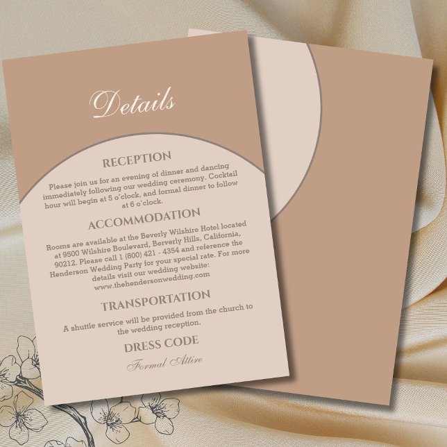 Beige Pink Modern Japandi Wedding Details  Enclosure Card (Creator Uploaded)