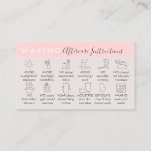 Beige Pink Waxing aftercare advices instructions Business Card