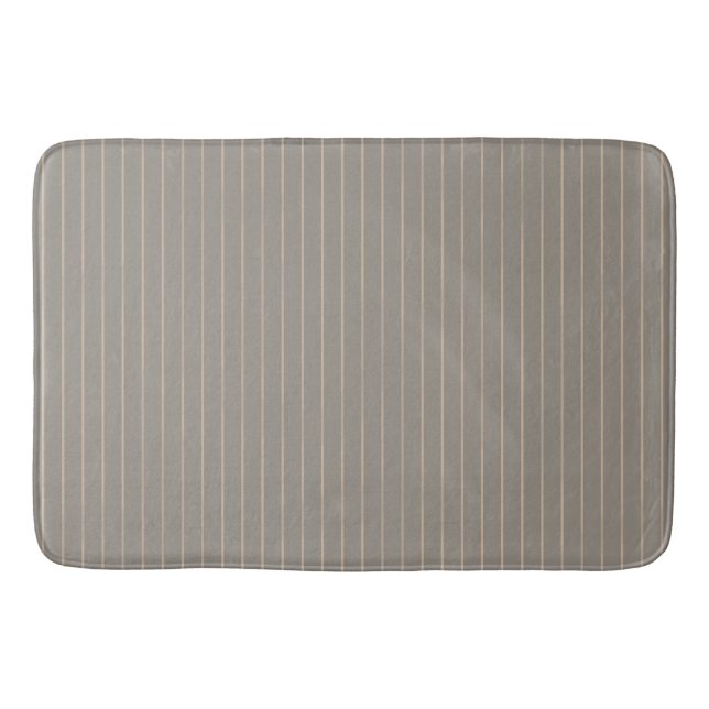Beige pinstripes bath mat (Front)