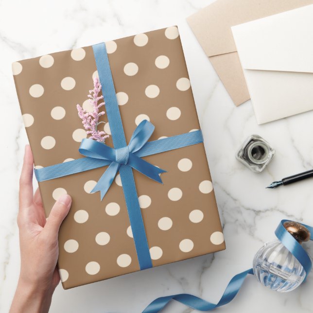 beige polka dot wrapping paper (Gifting)