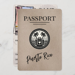 Beige Puerto Rico Passport Save The Date
