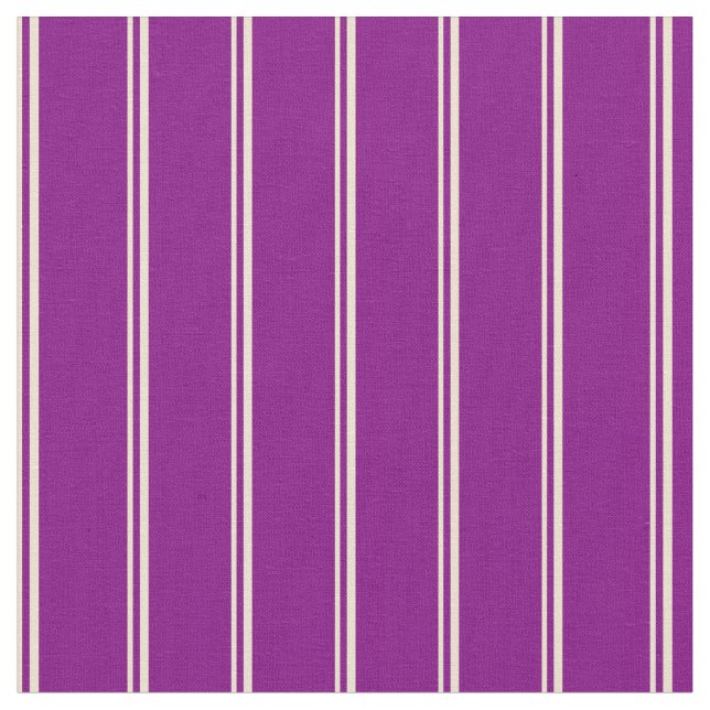 Beige & Purple Coloured Lines Pattern Fabric (Close Up)