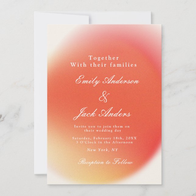 Beige Red Retro Wedding invitation (Front)