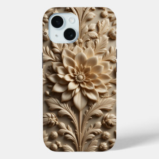 Beige Relief Bloom iPhone / iPad case