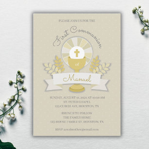 beige Religious event, Chalice Invitation