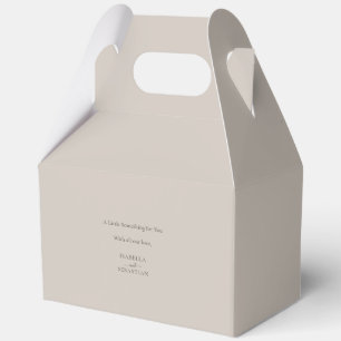 Beige Romantic Funny Message Cute Wedding Favour Box