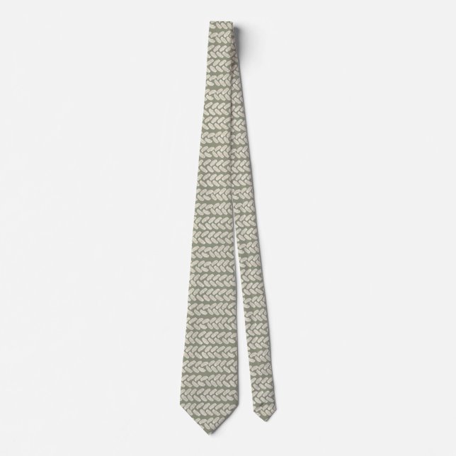 Beige Rope in Sage Background Tie (Front)