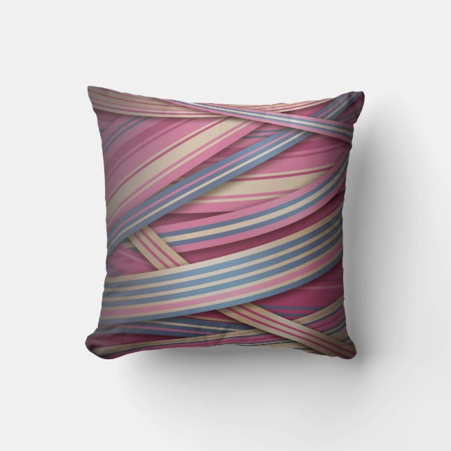 Beige Rose abstract lines Cushion (Front)