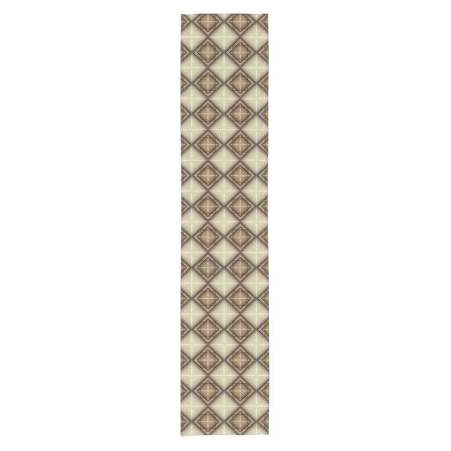 Beige & Rose Diamonds Short Table Runner (Front)