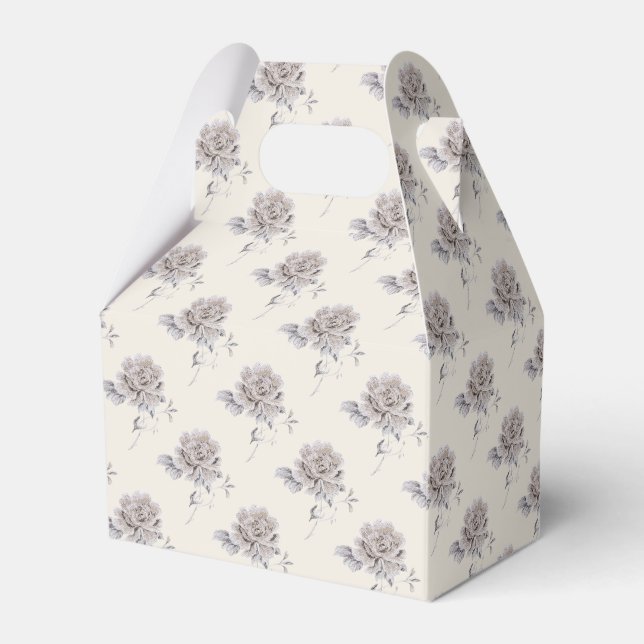 Beige rose favour box (Back Side)
