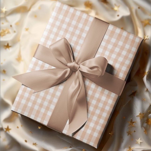Beige Rose Plaid Wrapping Paper (Creator Uploaded)