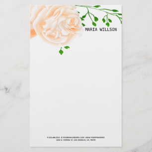 Beige Rose Stationery