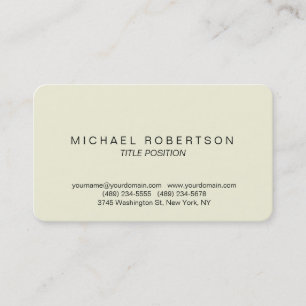 Beige Rounded Corner Minimalist Business Card