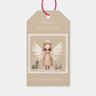 Beige Rustic Angel Gift Tag
