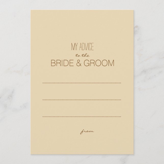 Beige Rustic My Advice To The Couple Tag (Front)