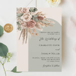 Beige sage green roses pampas grass arch wedding invitation<br><div class="desc">Set the tone for your special day with this elegant wedding invitation. Featuring a soft beige background, with a sage green coloured arch frame it’s beautifully adorned with muted, earthy roses, eucalyptus greenery, and pampas grass for a natural and romantic feel. Personalise it with your names and wedding details to...</div>