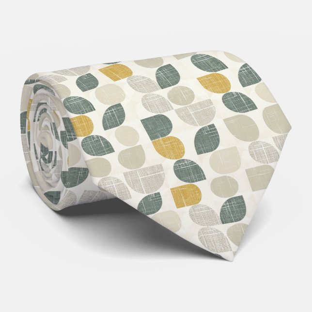 Beige & Sage Green Simple Boho  Tie (Rolled)