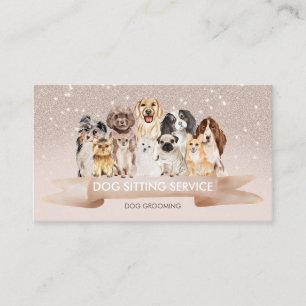 Beige Sand Petsitter Dog Groomer Business Card