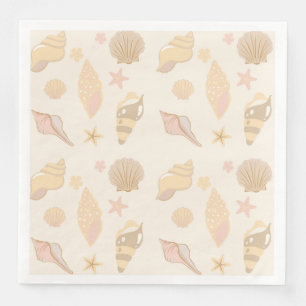 Beige Shells Pattern Napkin