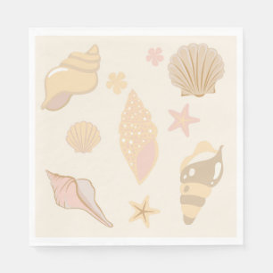 Beige Shells Pattern Napkin