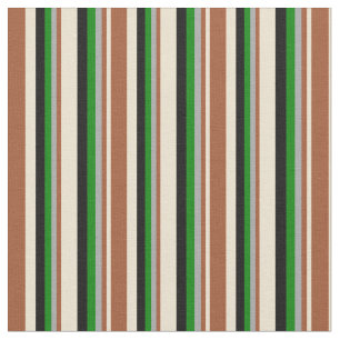 Beige, Sienna, Dark Grey, Green, and Black Coloure Fabric