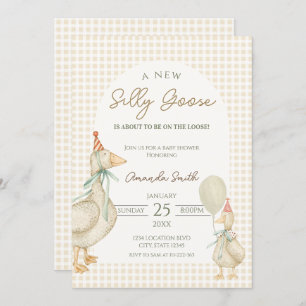 Beige Silly Goose Baby shower Invitation