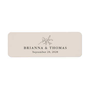 Beige Simple Botanical Wedding Cigar Band