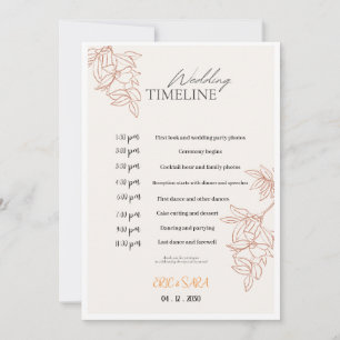 Beige & Simple Elegant Minimalist Wedding Program Invitation