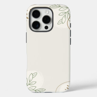 Beige Simple Floral Watercolor Minimalist Linktree iPhone 16 Pro Case