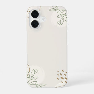 Beige Simple Floral Watercolor Minimalist Linktree iPhone 16 Case