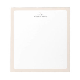 Beige Simple Heart Personalised Notepad