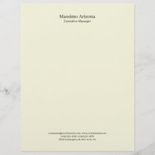 Beige Simple Plain Professional Modern Minimailst Custom Letterhead