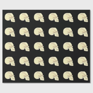 Beige Skull Matte Wrapping Paper, 30" x 6' Paper