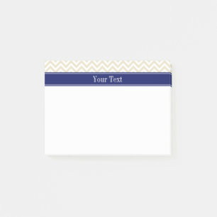 Beige SLg Chevron Navy Name Monogram Post-it Notes