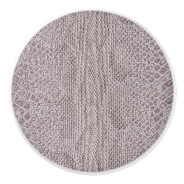 Beige Snakeskin Print  Ceramic Knob (Front)
